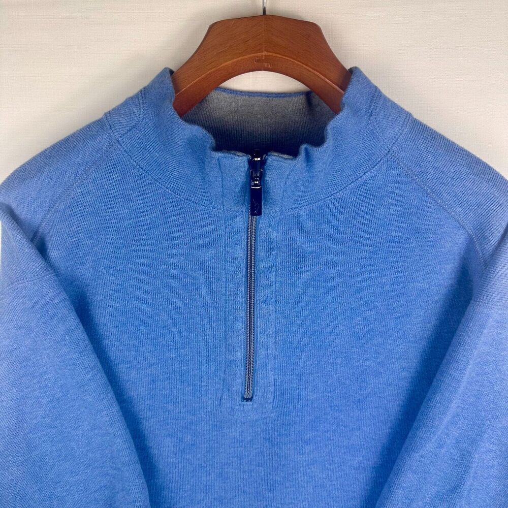 Tommy Bahama Mens Size XL 1/4 Zip Quarter Zip Jacket Long Sleeve Reversible Blue